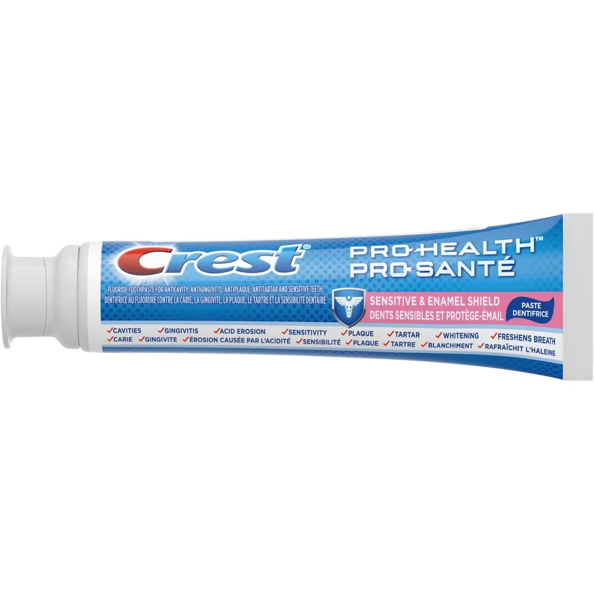 Le dentifrice Crest Pro-Santé Sensibilité et Bouclier Émail