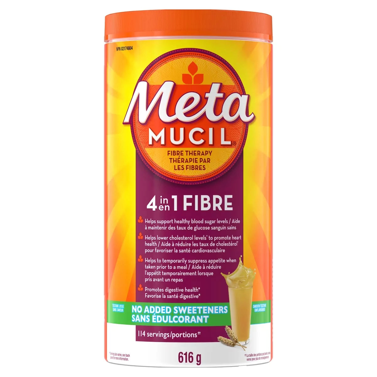 Fibres à texture lisse, sans sucre, sans saveur, 114 unités