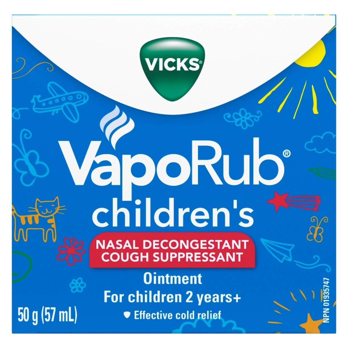 Onguent décongestionnant nasal et antitussif pour enfants Vicks VapoRub