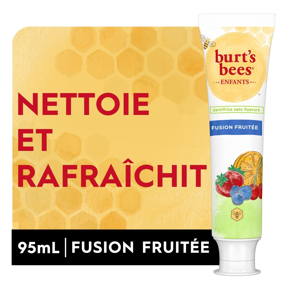 Dentifrice pour enfants sans fluorure, saveur Fusion fruitée
