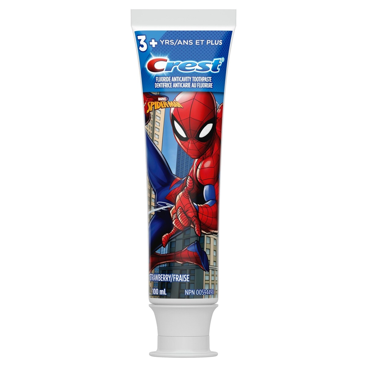 Dentifrice pour enfants mettant en vedette Spiderman de Marvel, Fraise, 100 mL