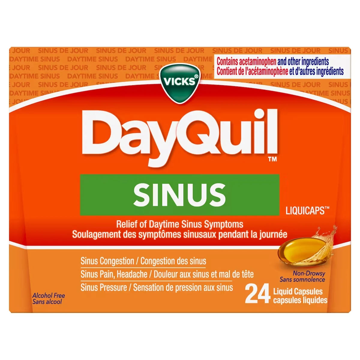 Capsules liquides DayQuil Sinus, 24 unités