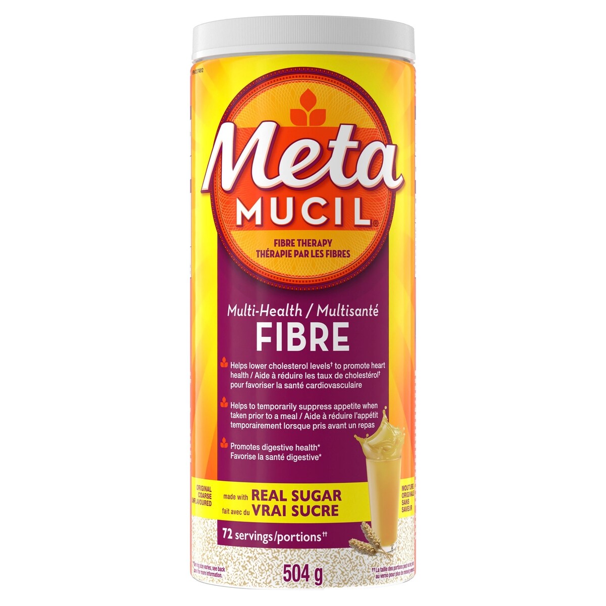 Fibres MultiSanté 3 en 1! Supplément de fibres en poudre, mouture originale, 504 g