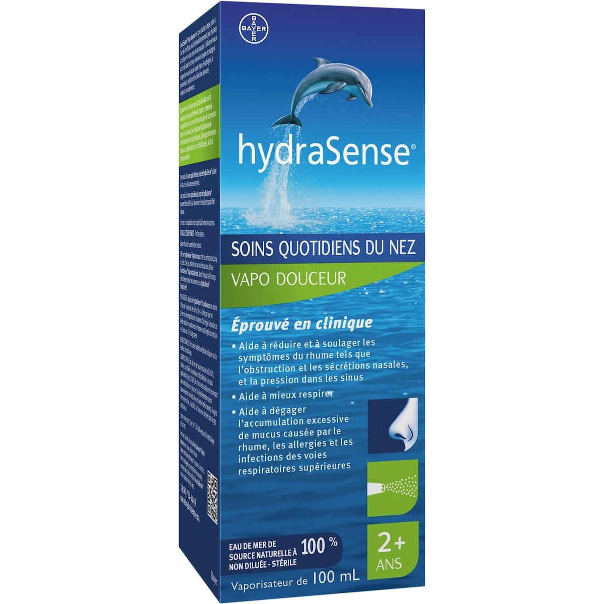 Vaporisateur Nasal Vapo Douceur, Soins Quotidiens Du Nez, Soulagement Rapide De La Congestion Nasale, Eau De Mer De Source Naturelle à 100 %, Sans Agent De Conservation, 100 Ml