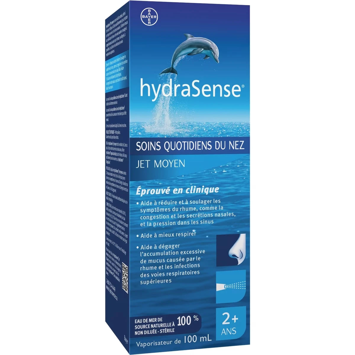 Vaporisateur Nasal Jet Moyen, Soins Quotidiens Du Nez, Soulagement Rapide De La Congestion Nasale, Eau De Mer De Source Naturelle à 100 %, Sans Agent De Conservation, 100 Ml