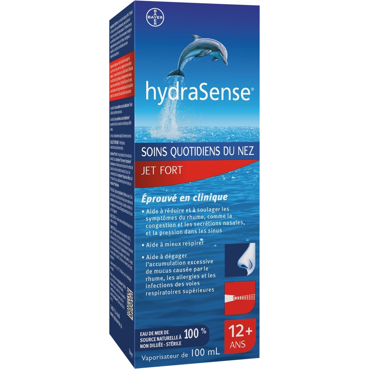 Vaporisateur Nasal Jet Fort, Soins Quotidiens Du Nez, Soulagement Rapide De La Congestion Nasale, Eau De Mer De Source Naturelle à 100 %, Sans Agent De Conservation, 100 Ml