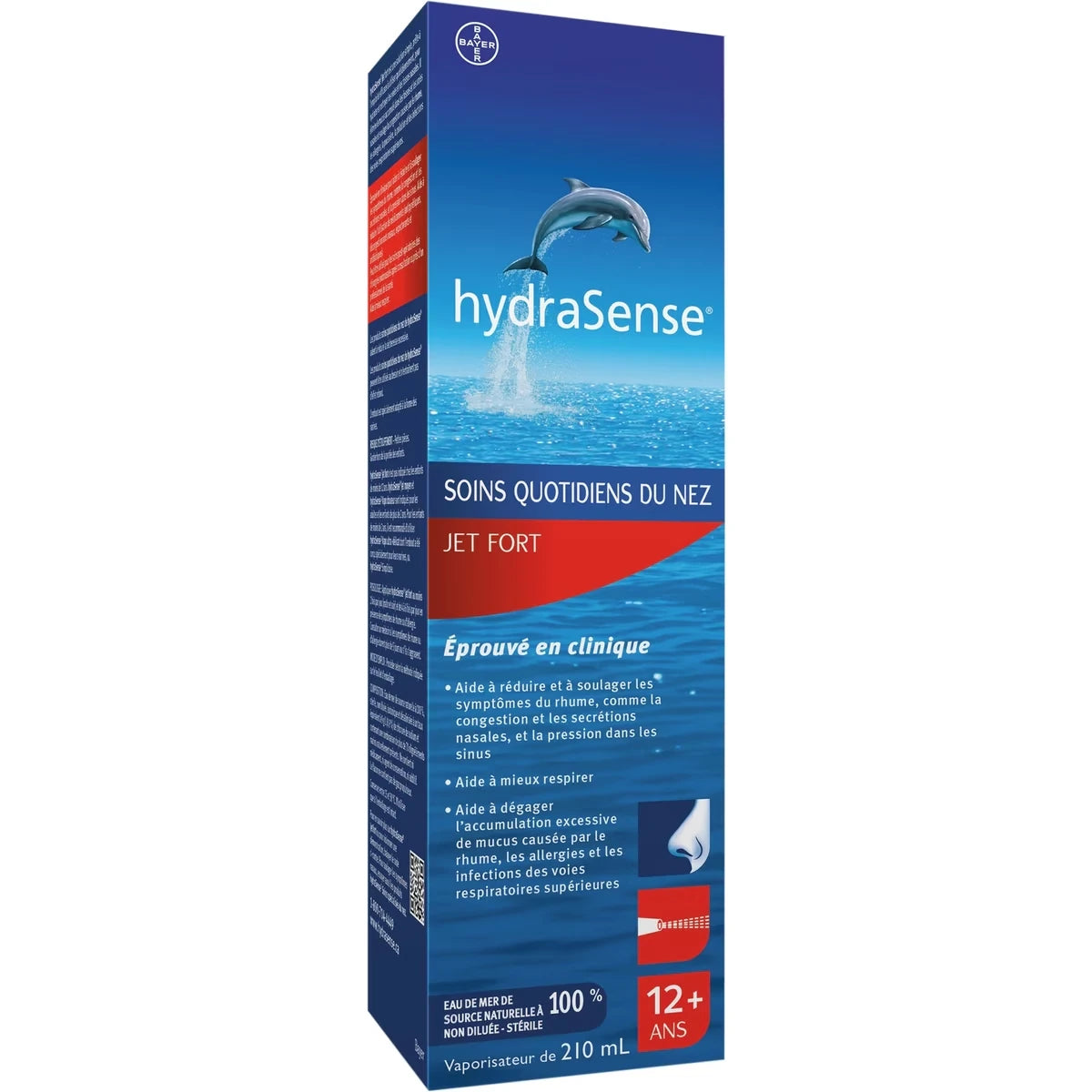 Vaporisateur Nasal Jet Fort, Soins Quotidiens Du Nez, Soulagement Rapide De La Congestion Nasale, Eau De Mer De Source Naturelle à 100 %, Sans Agent De Conservation, 210 Ml