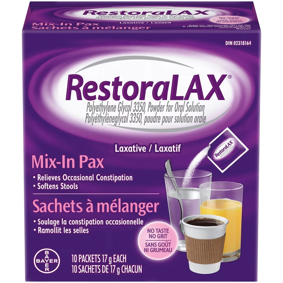 Poudre Laxative , Soulagement Efficace, Sans Go�T Ni Grumeau, Pas De Ballonnement, Pas De Flatulence, Pas De Crampes, 10 Sachets Monodose Pratiques