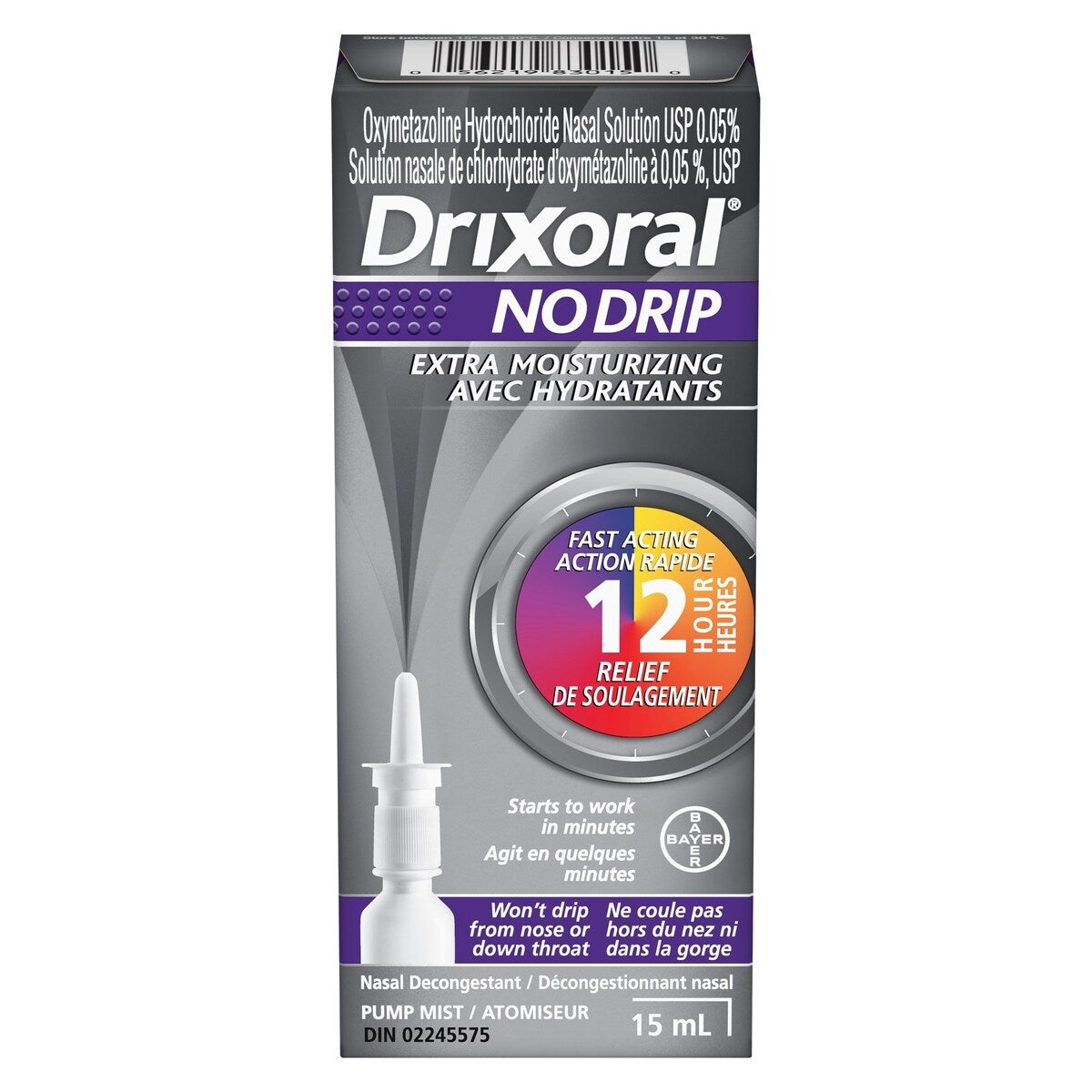 Vaporisateur No Drip avec hydradants, soulage la congestion tout en apaisant les voies nasales sèches et irritées, 15 mL