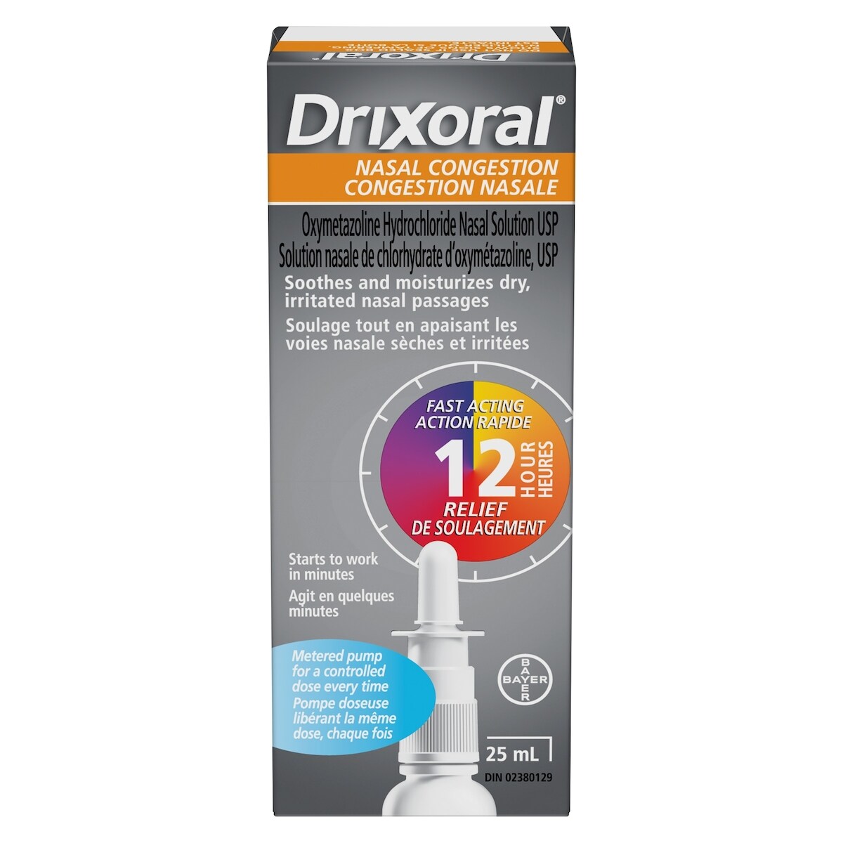 Vaporisateur Congestion nasale, soulage la congestion tout en apaisant les voies nasales sèches et irritées, 25 mL