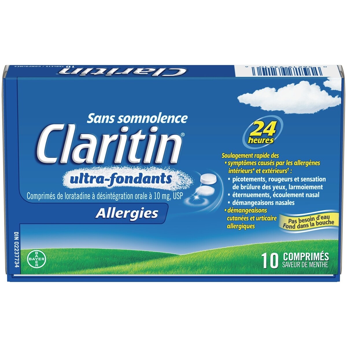 Ultra-fondant Allergies, soulagement sans somnolence durant 24 heures, 10 mg, 10 comprimés