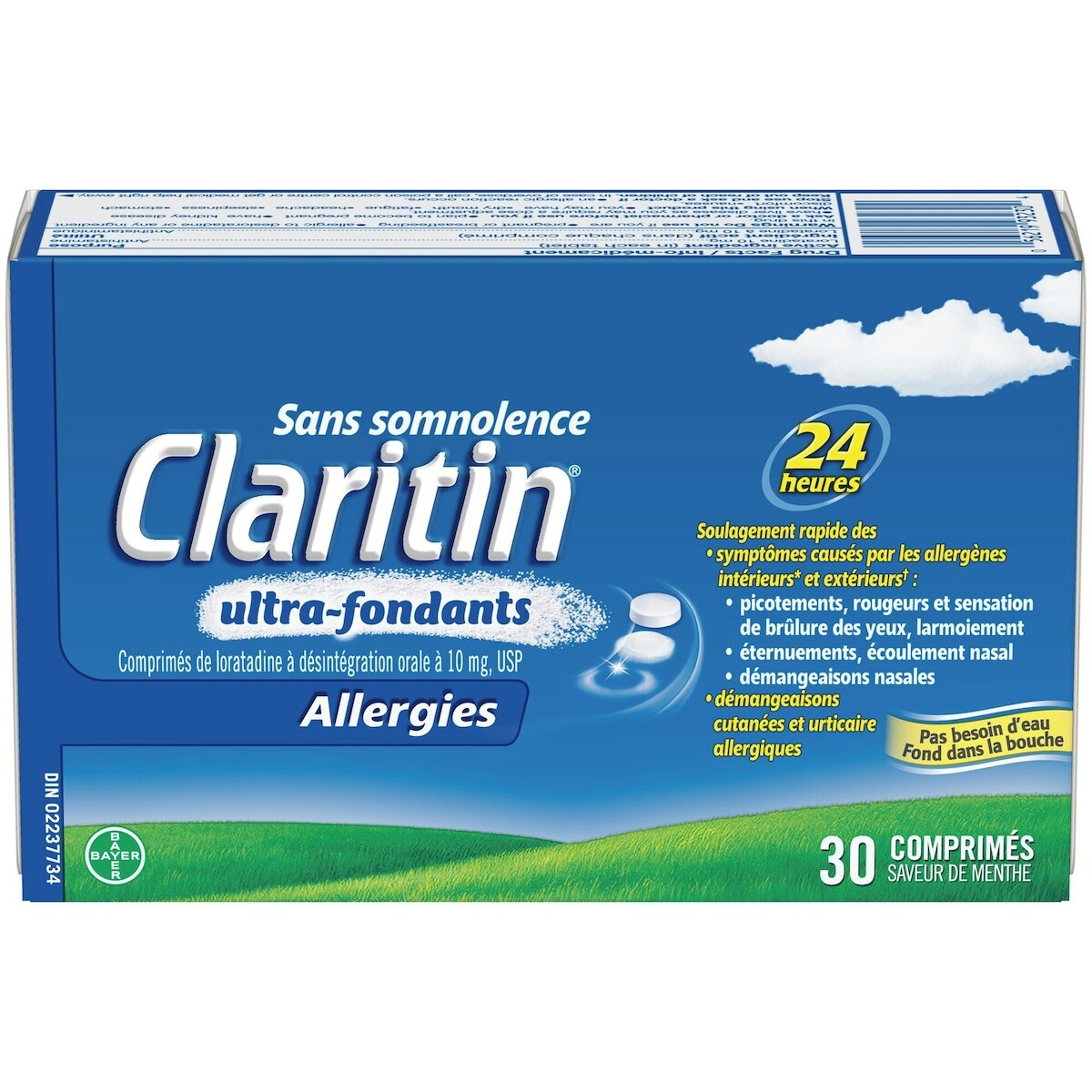 Ultra-fondant Allergies, soulagement sans somnolence durant 24 heures, 10 mg, 30 comprimés
