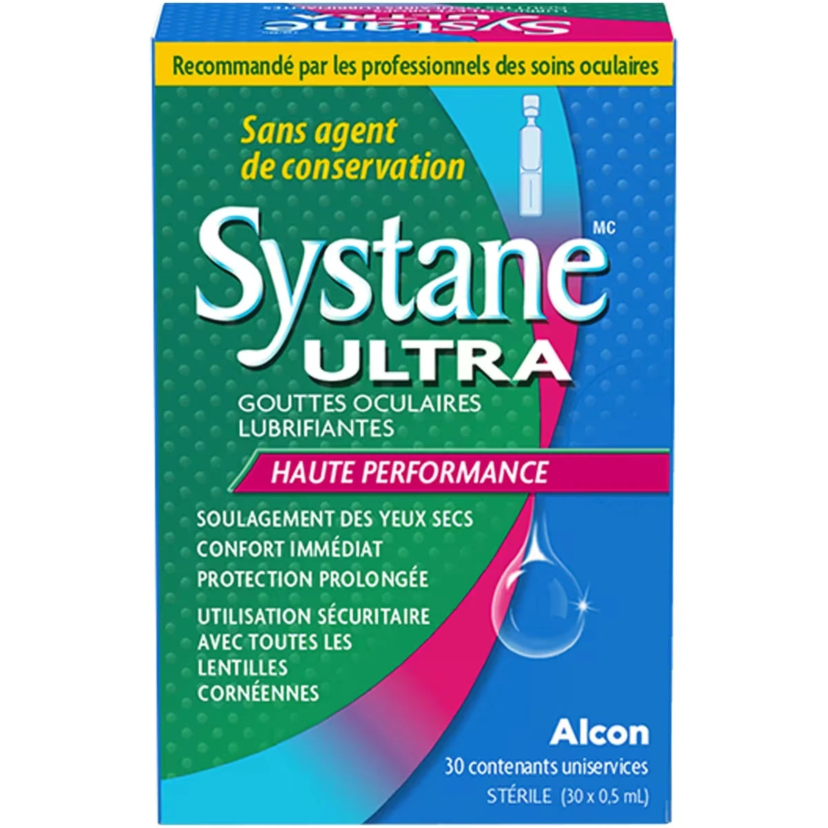 Ultra Gouttes oculaires lubrifiantes Sans agent de conservation Contenants uniservices