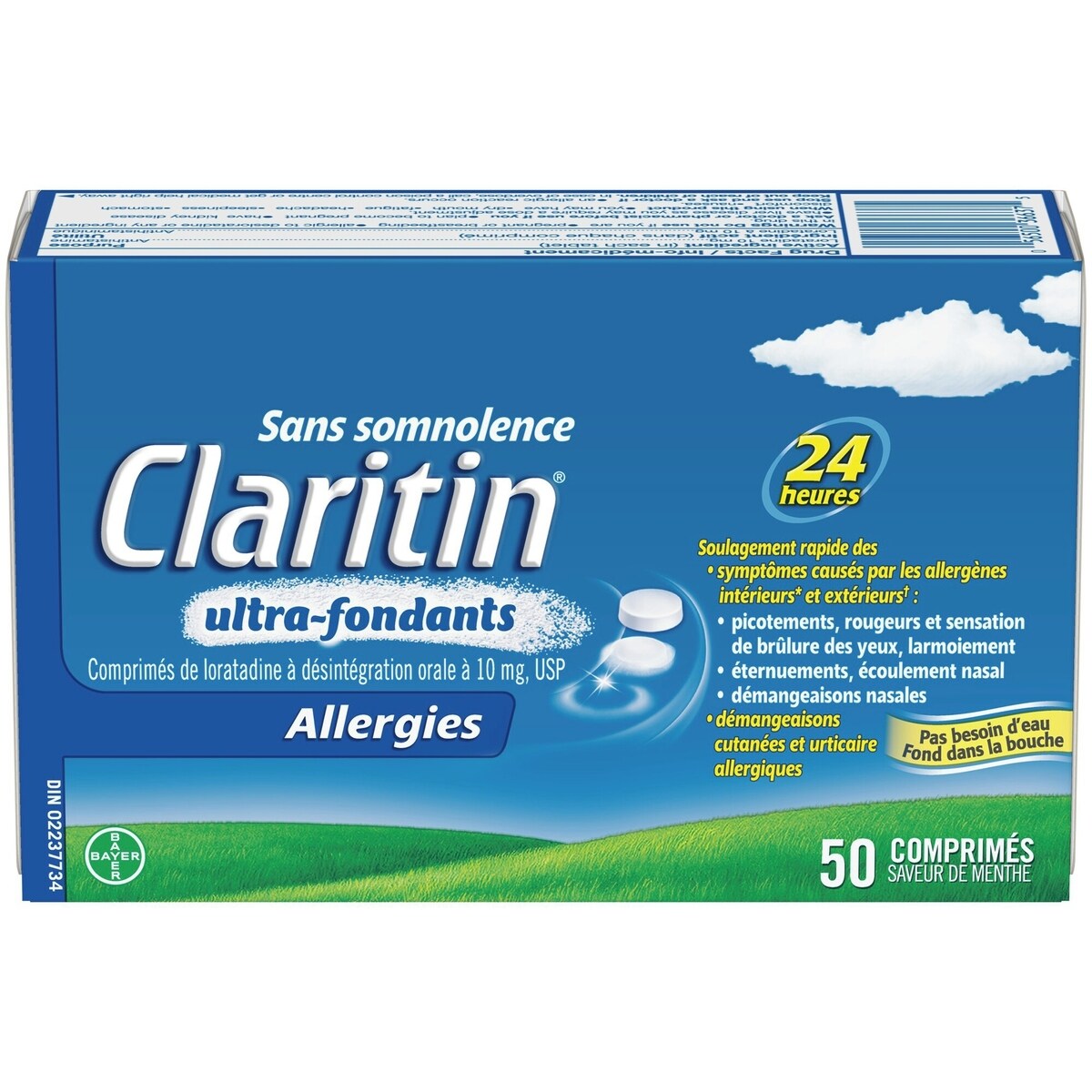 Ultra-Fondant Allergies, soulagement sans somnolence durant 24 heures, 10 mg, 50 comprimés