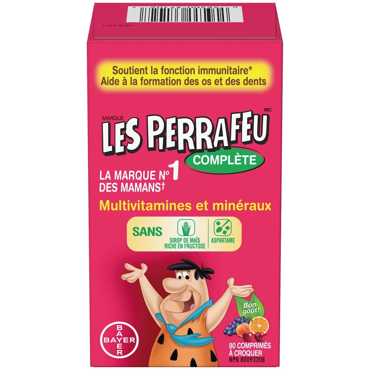 Multivitamines Et Min�Raux à Croquer Pour Enfants Les�Pierrafeu Compl�Tes, Sans Aspartame, Avec Vitamines�A, C, B6, B12, D Et�E Et Calcium, 80 Comprim�S