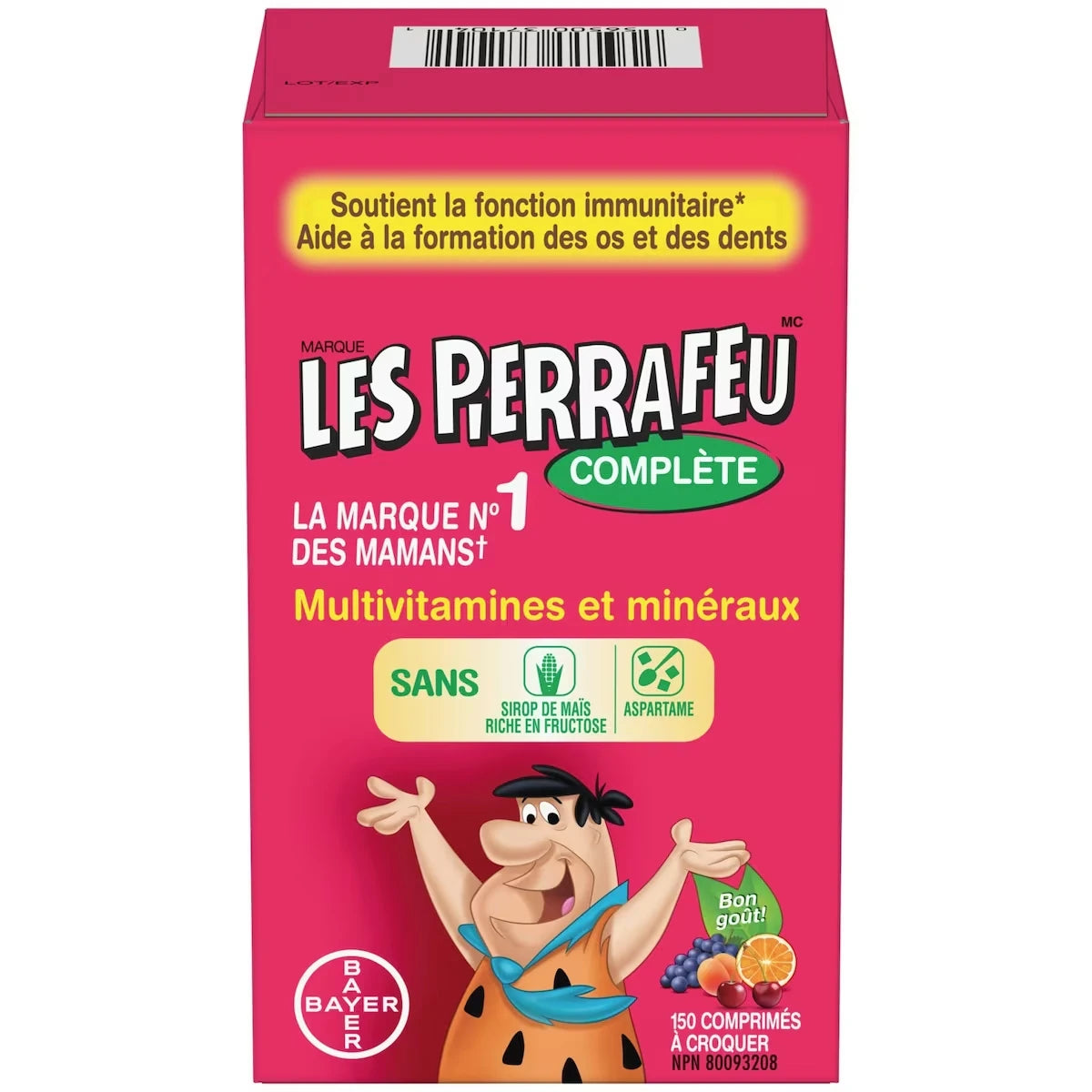 Multivitamines Et Min�Raux à Croquer Pour Enfants Les�Pierrafeu Compl�Tes, Sans Aspartame, Avec Vitamines�A, C, B6, B12, D Et�E Et Calcium, 150 Comprim�S