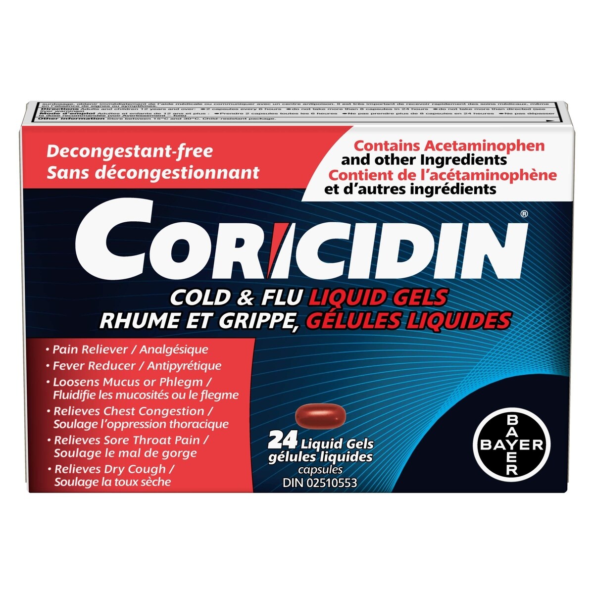 Médicament contre la toux et le rhume sans décongestionnant – Soulagement efficace des symptômes comme le mal de gorge, la toux, l’oppression thoracique, la fièvre et les maux de tête, 24 gélules liquides