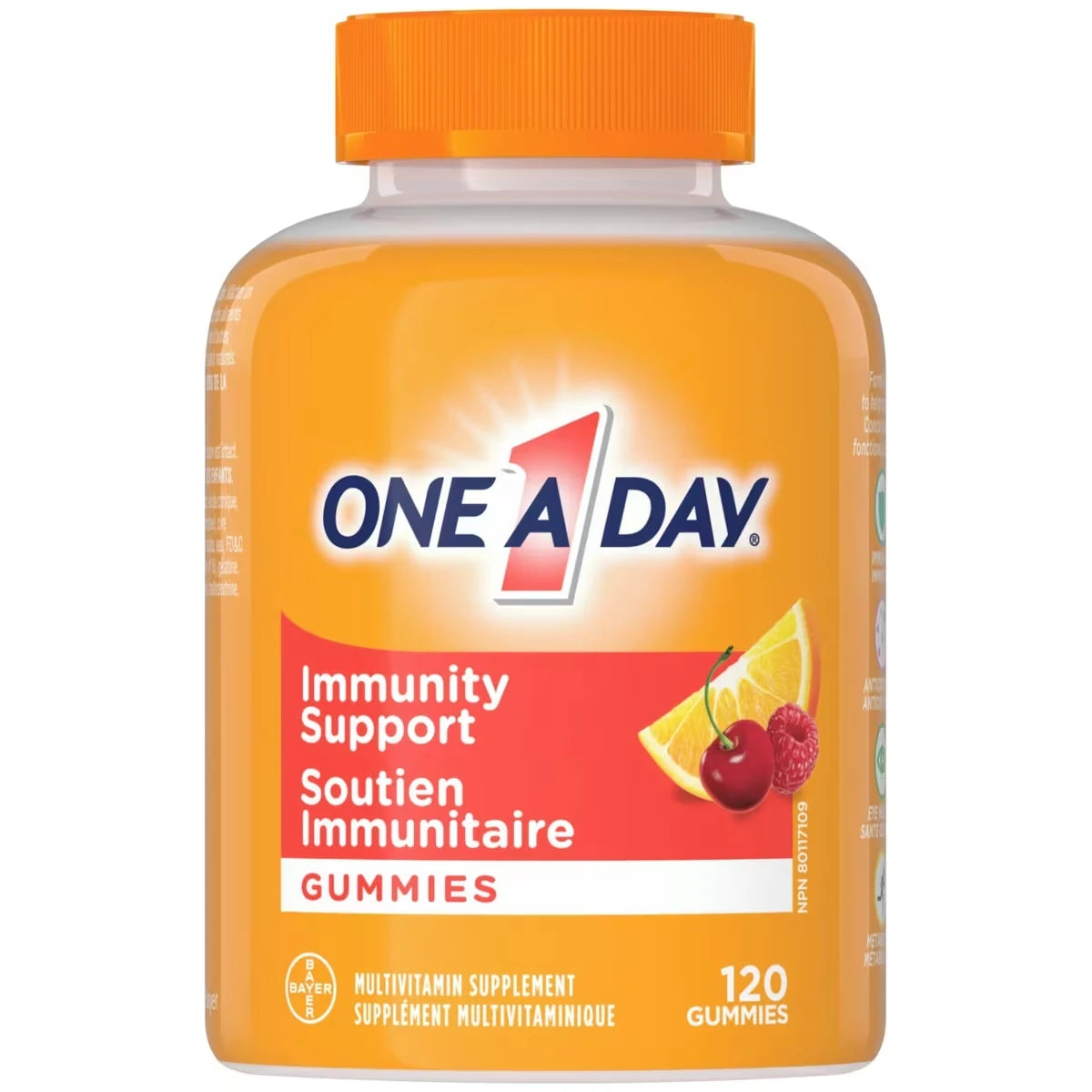 Gummies One A Day Multi+ avec soutien immunitaire – Multivitamines pour les femmes et les hommes avec soutien immunitaire quotidien contenant des vitamines C et D et du zinc pour soutenir la fonction immunitaire