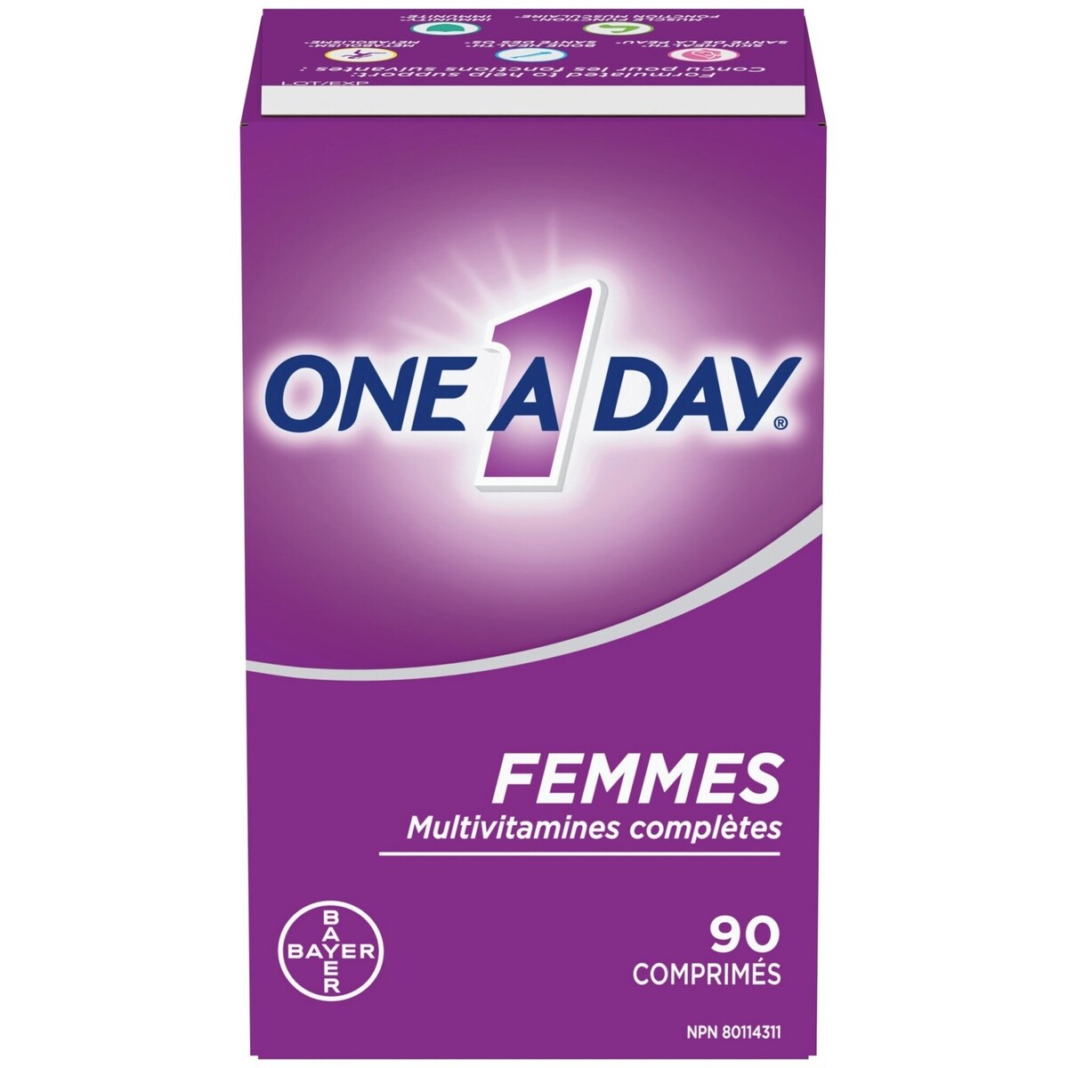 Multivitamines One A Day pour femmes – Vitamines quotidiennes pour femmes – Multivitamines pour femmes avec vitamines A, C et D, zinc pour le soutien immunitaire, vitamines E et B12, biotine, calcium et fer