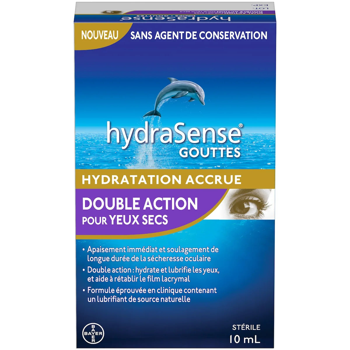 Gouttes Oculaires Double Action, Pour Yeux Secs, Sans Agent De Conservation, Pr�Paration à Double Action éProuv�E En Clinique, Lubrifiant De Source Naturelle, Contient Des Phospholipides, 10 Ml