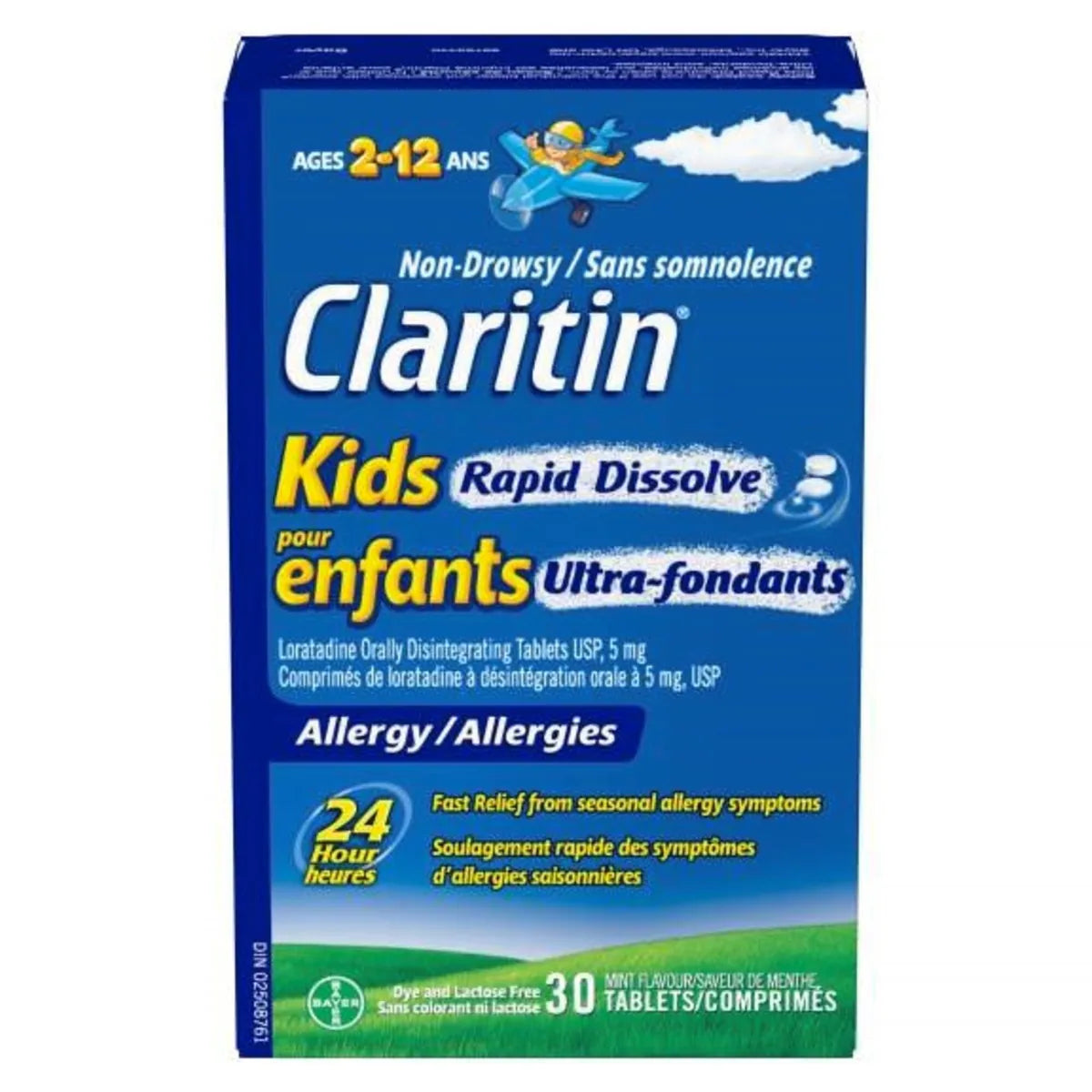 Kids Médicament contre les allergies à dissolution rapide – 24 heures sans somnolence pour les enfants, antihistaminiques pour les enfants, soulagement rapide des allergies des démangeaisons, des yeux rouges, des éternuements, du nez qui coule