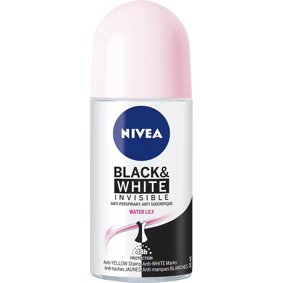 D�Odorant Antisudorifique 72 H à Bille Black & White Invisible, Water Lily, 50 Ml