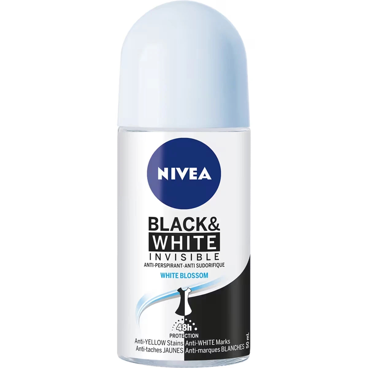 D�Odorant Antisudorifique 72 H à Bille Black & White Invisible, White Blossom, 50 Ml