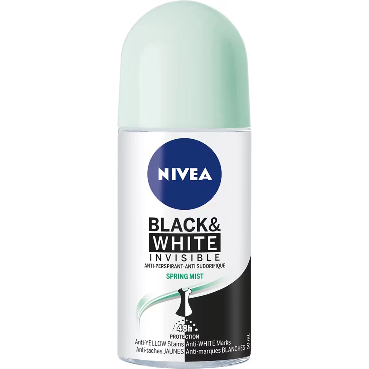 D�Odorant Antisudorifique 72 H à Bille Black & White Invisible, Spring Mist, 50 Ml