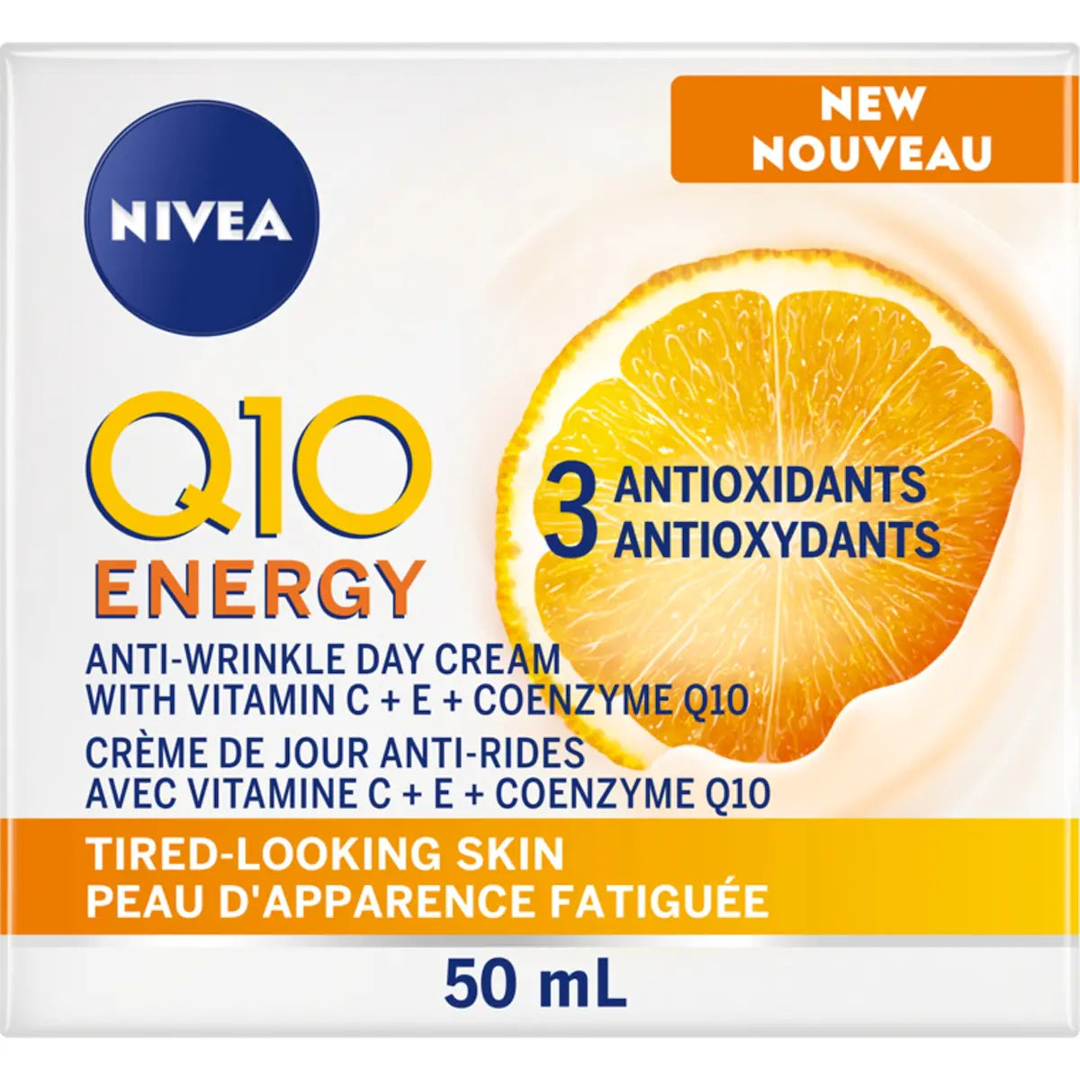 Q10 Energy Anti-Wrinkle Day Face Cream, Tired-Looking And Dull Skin, 50Ml