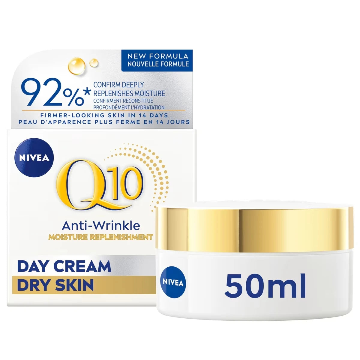 Q10 Anti-Wrinkle Moisture Replenishment Day Face Cream, Dry Skin, 50Ml