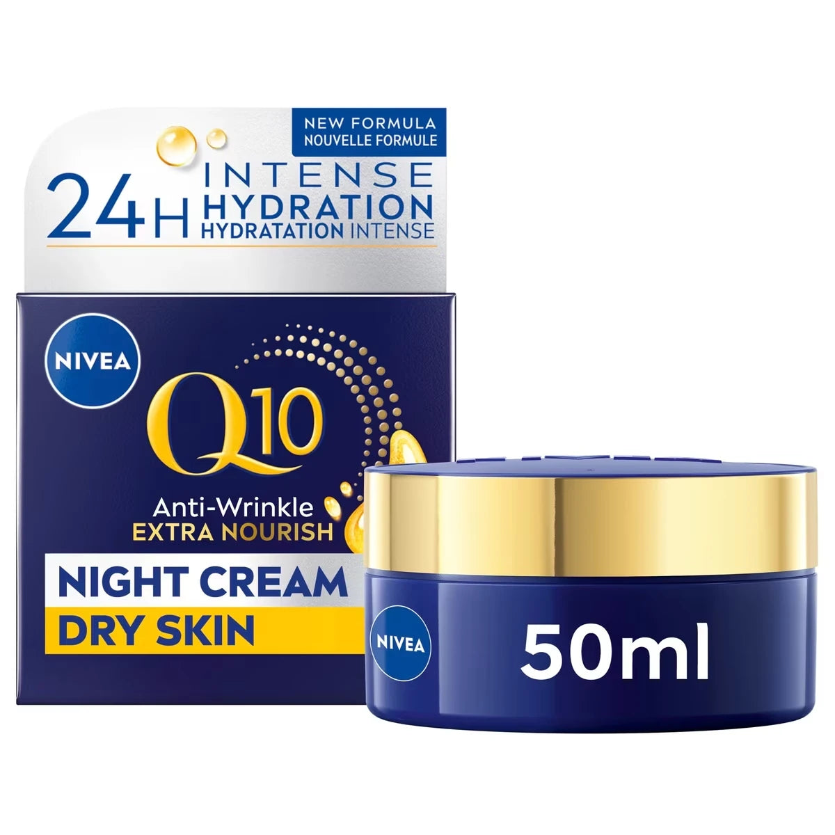 Q10 Anti-Wrinkle Moisture Replenishment Night Face Cream, Dry To Very Dry Skin, 50Ml