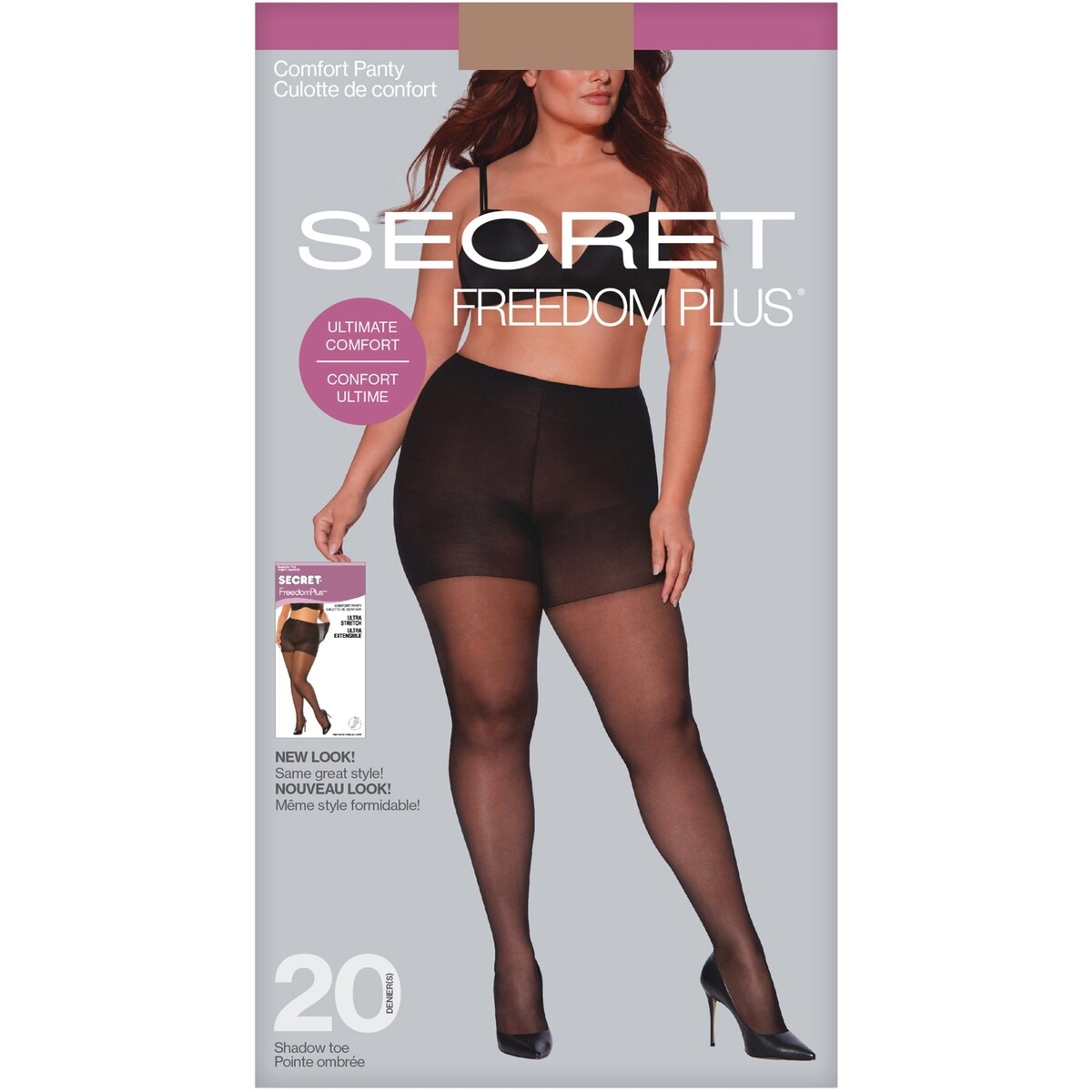 bas culotte diaphane avec culotte de confort et pointes ombrées  - 1+