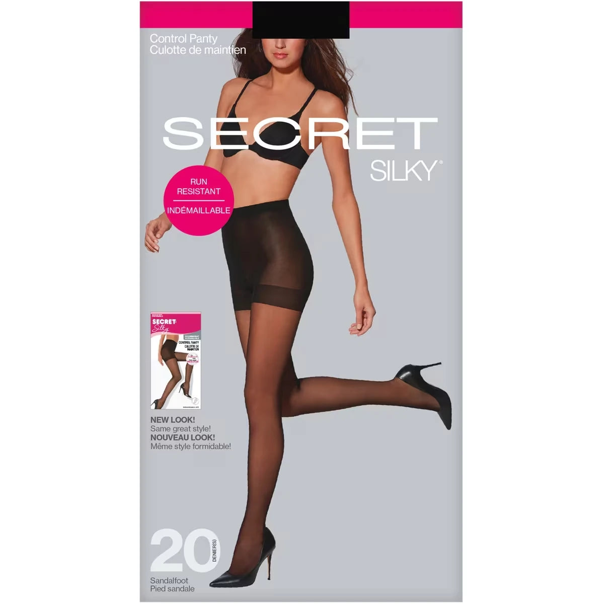 Bas -culotte diaphane Indémaillable avec culotte de maintien et pied sandale - C