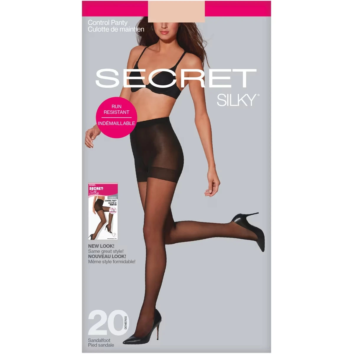 Bas -culotte diaphane Indémaillable avec culotte de maintien et pied sandale - C