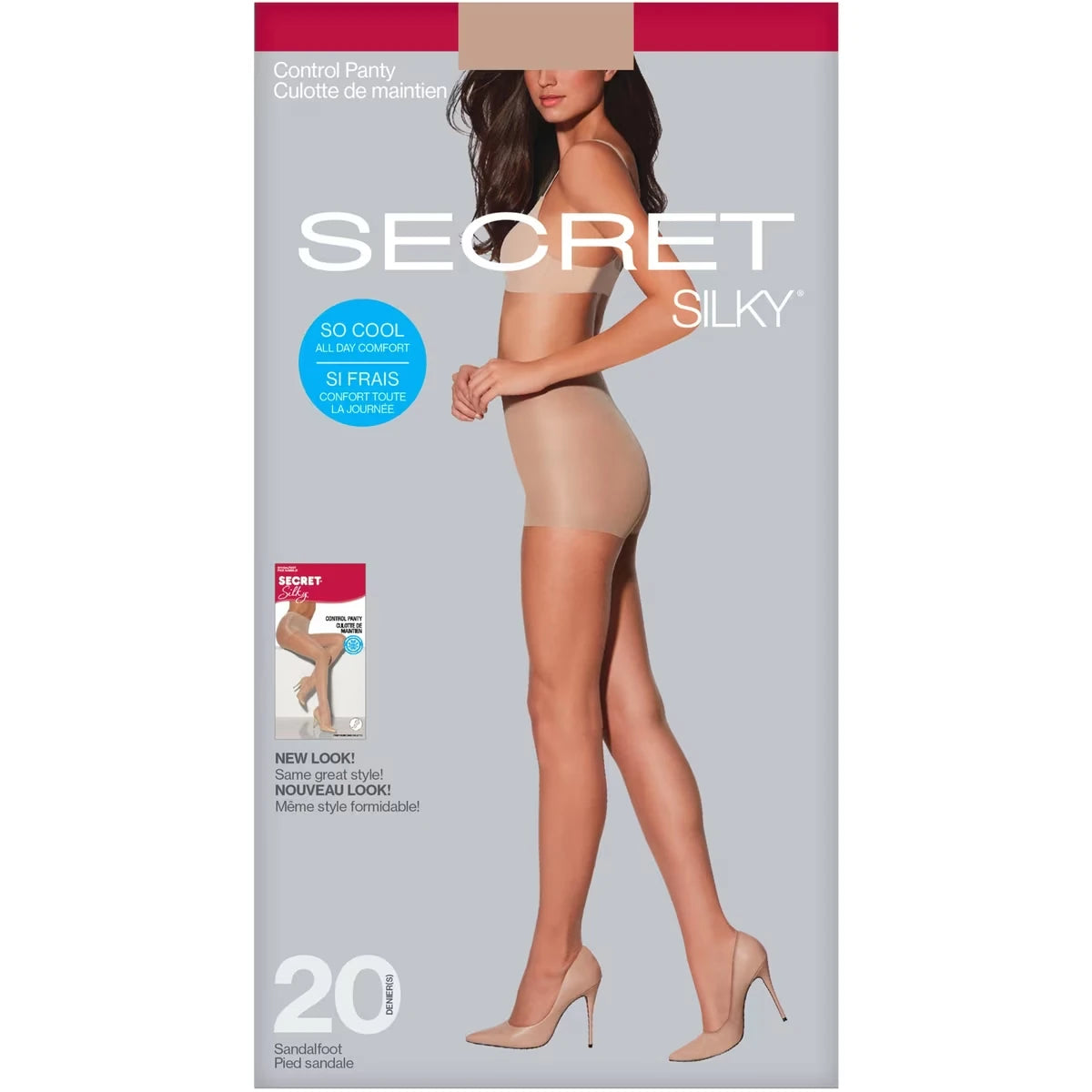 Bas culotte diaphane , culotte de maintien avec pied sandale- C