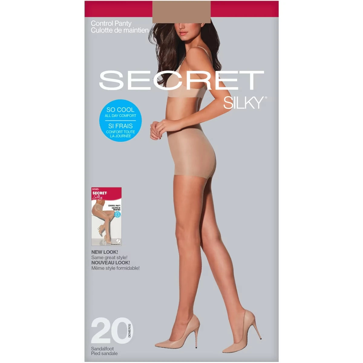 Bas culotte diaphane , culotte de maintien avec pied sandale- D