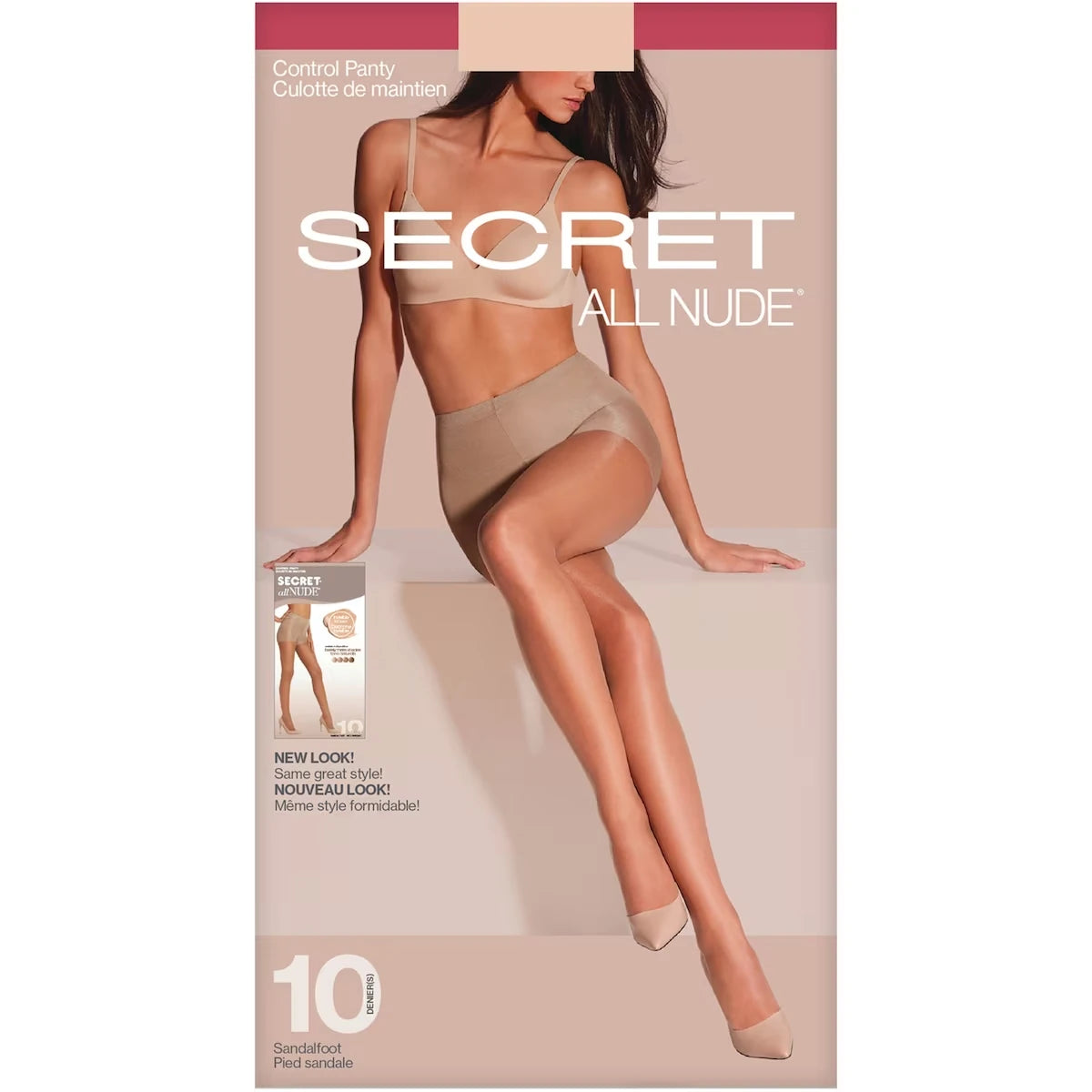 Bas culotte, Invisible diaphane, culotte de maintien et pied sandale- B