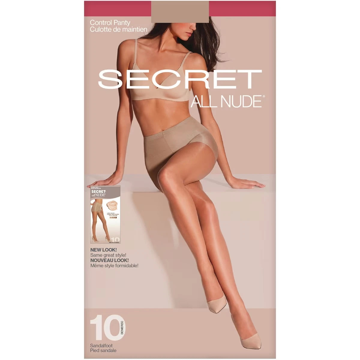 Bas culotte, Invisible diaphane, culotte de maintien et pied sandale- D