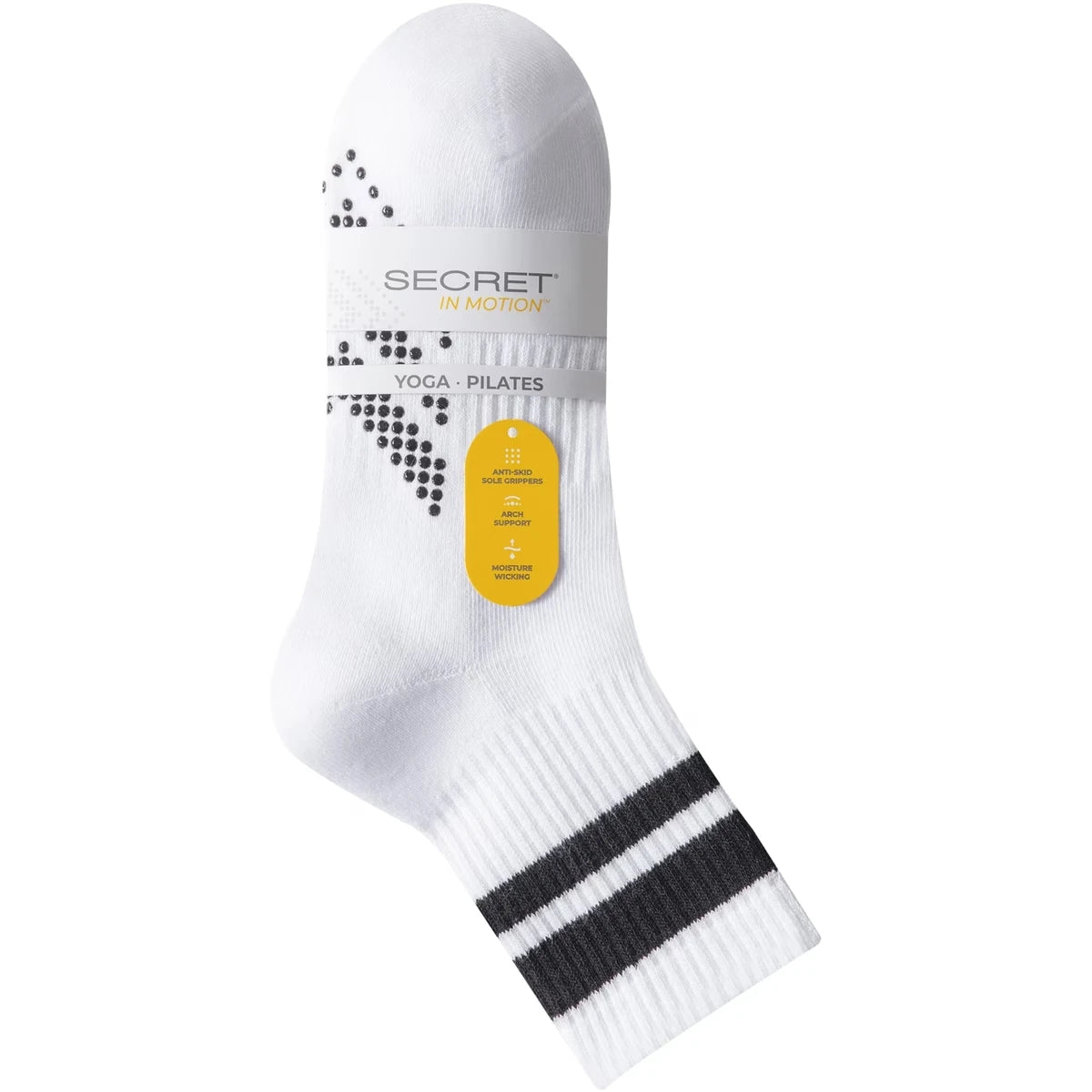 Mi-chaussette rétro avec anti-dérapant 2 paires