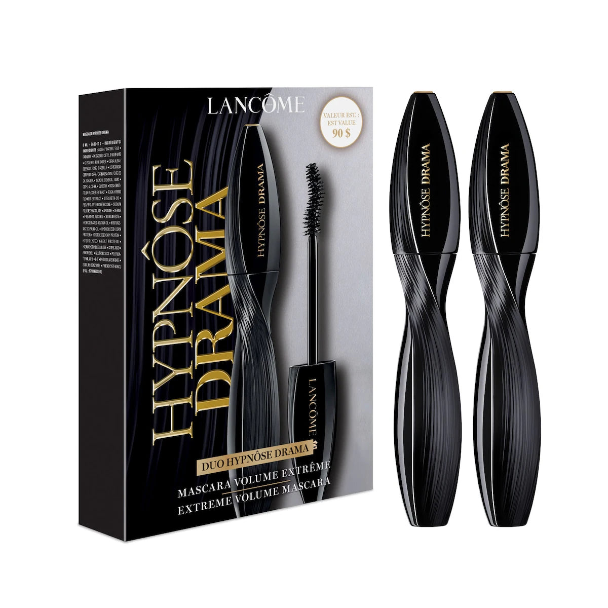 Lancôme Mascara Volume Extrême Hypnôse Drama Ensemble Duo - Noir Onyx Profond - Lot de 2
