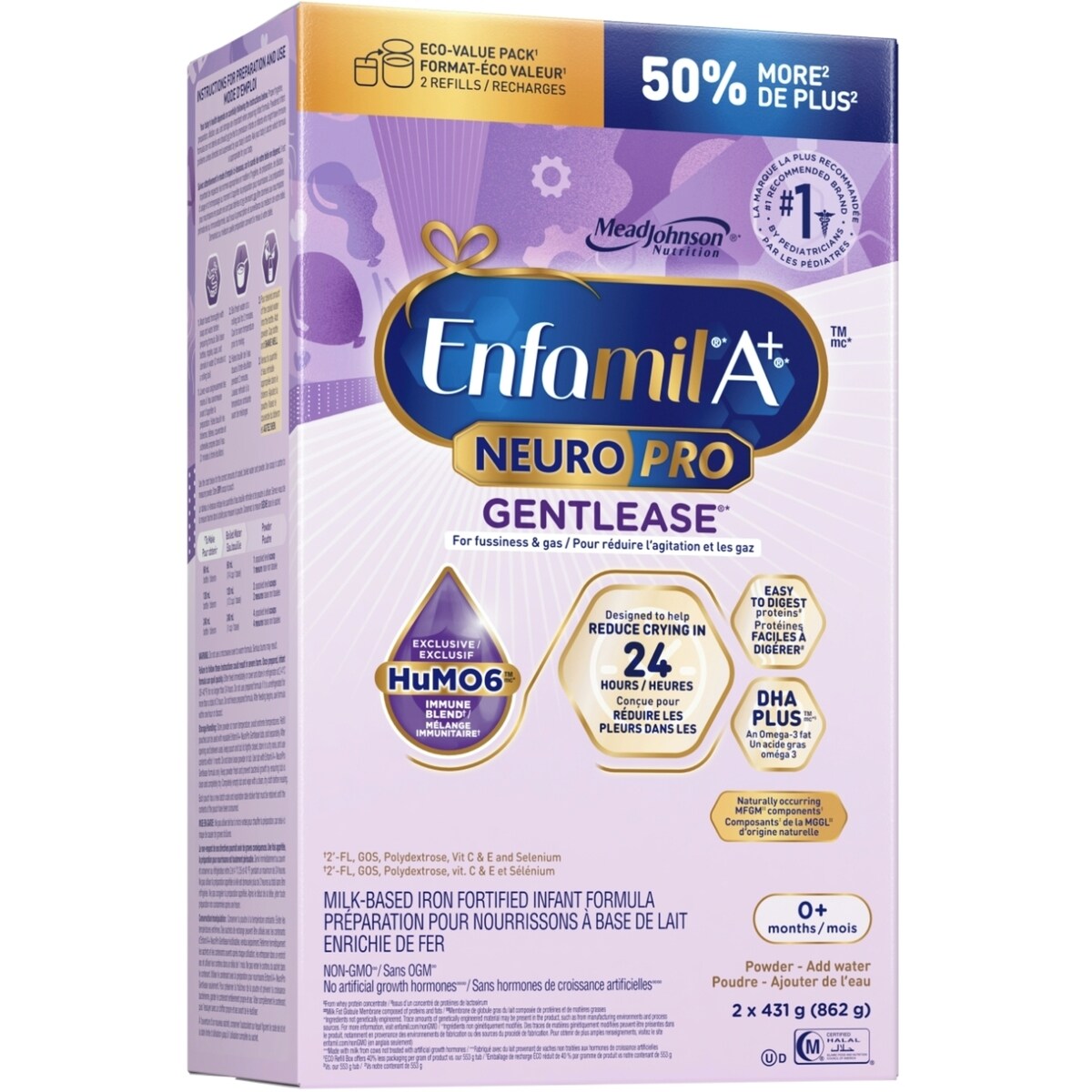Enfamil+® Formule pour bébé A+ NeuroPro Gentlease , remplir, 862g (2x431g)