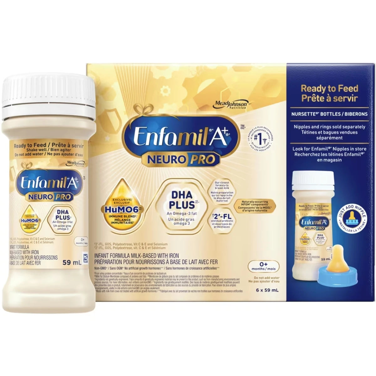 Formule pour bébé A+ NeuroPro, prête à nourrir, 59ml x 6ct