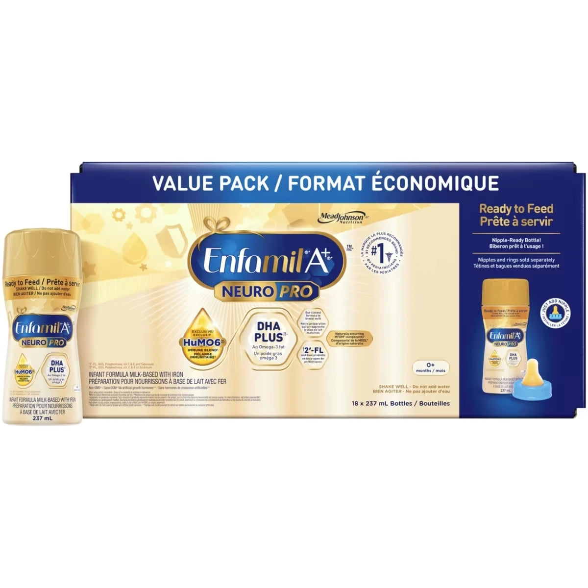 Formule pour bébé A+ NeuroPro, prête à nourrir, 237 ml x 18ct