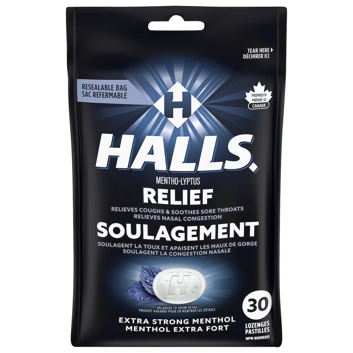 HALLS Soulagement avec Mentho-Lyptus Extra-fort, 30 pastilles