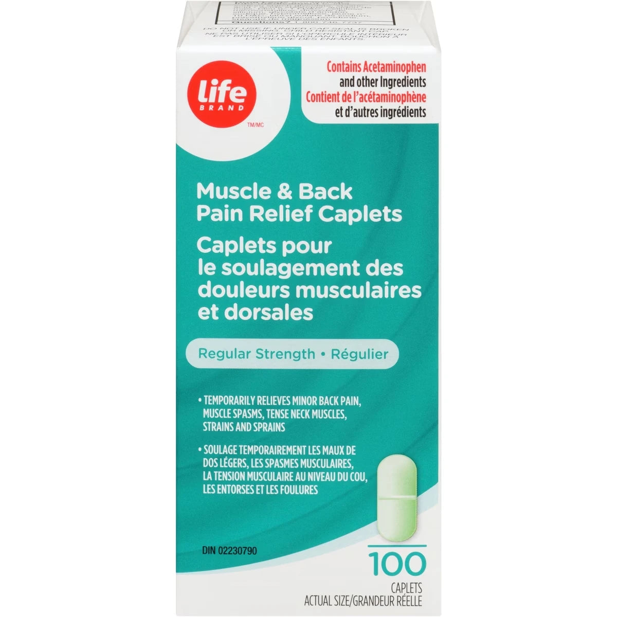 Caplets pour le soulagement des douleurs musculaires et dorsales