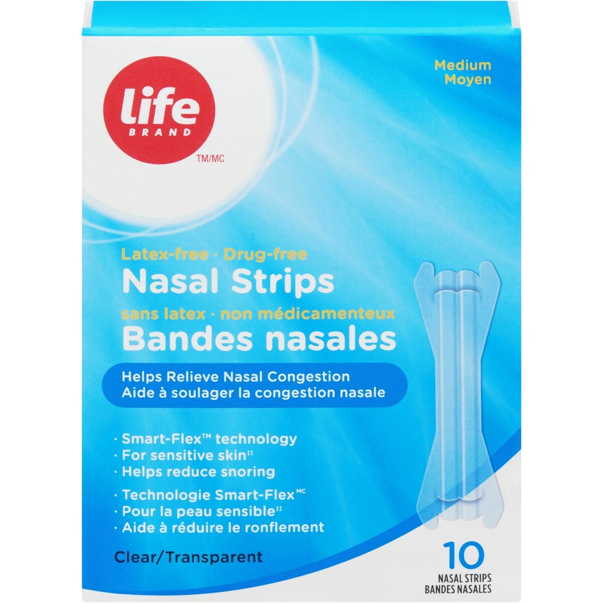 Bandes nasales Moyen Transparent