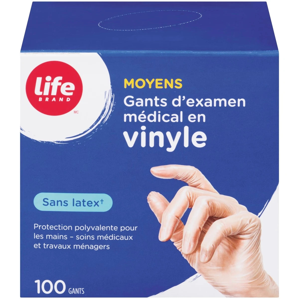 Gants d'examen médical en vinyle 100ct M