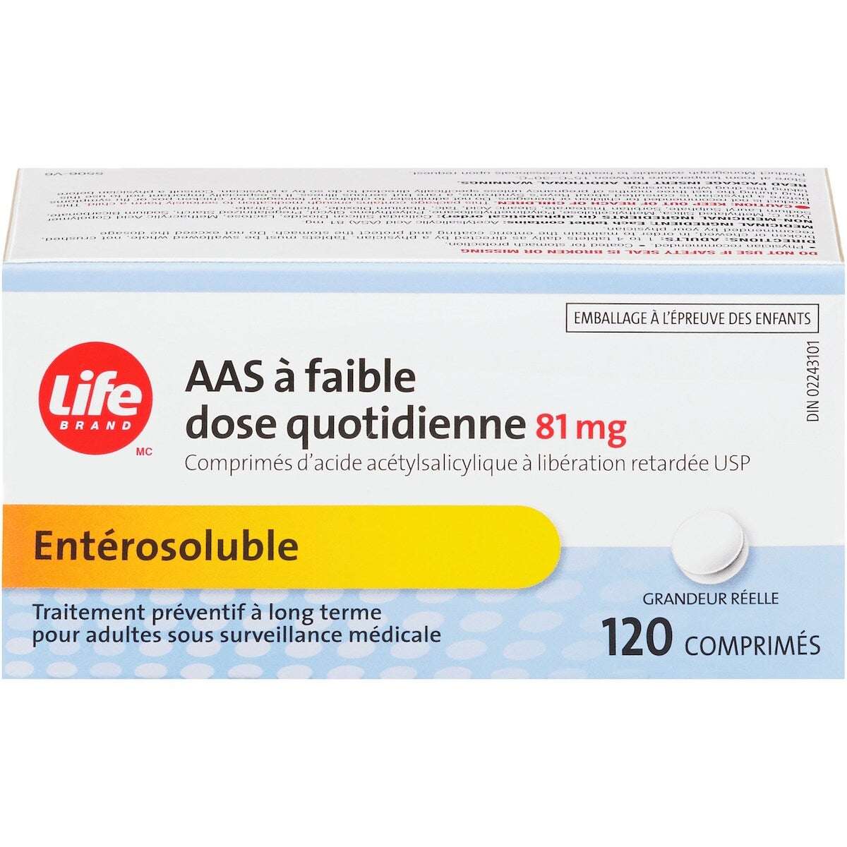 AAS 81mg
Comprimés d'acide acétylsalicylique à liberation prolongée USP