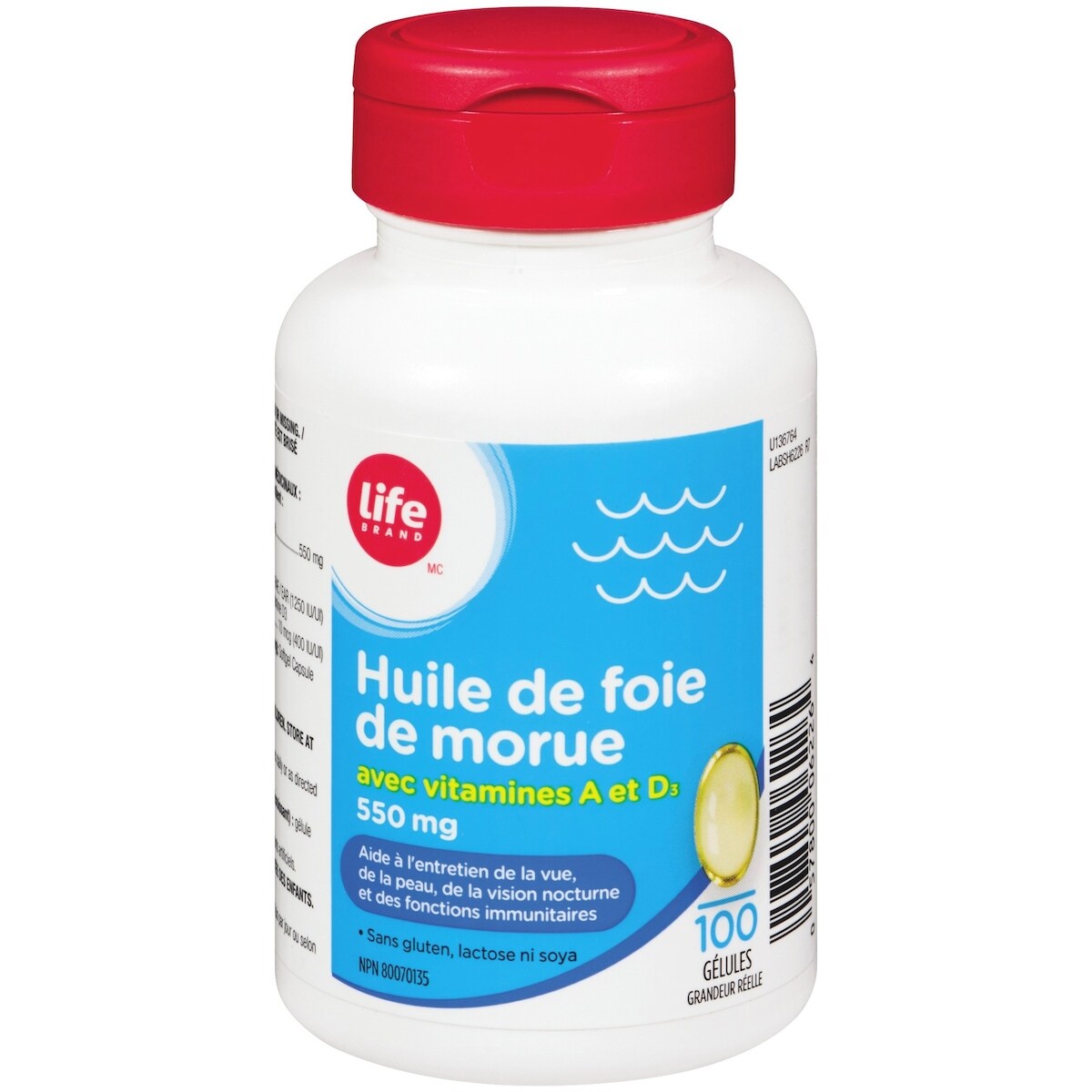 Huile de foie de morue avec vitamines A et D3 550mg