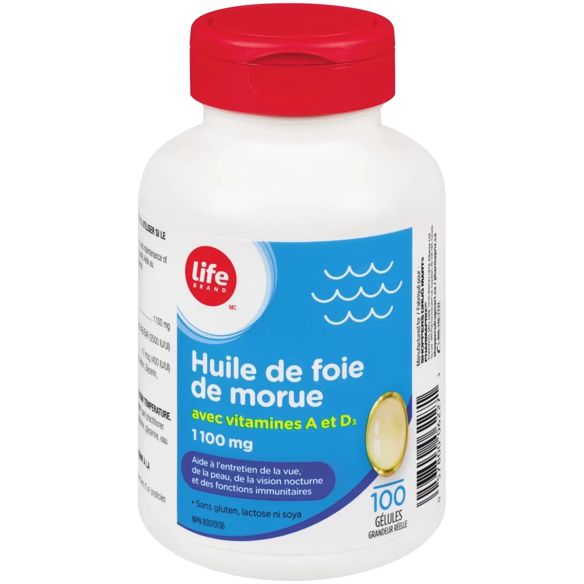 Huile de foie de morue avec vit  A et D3  1100mg